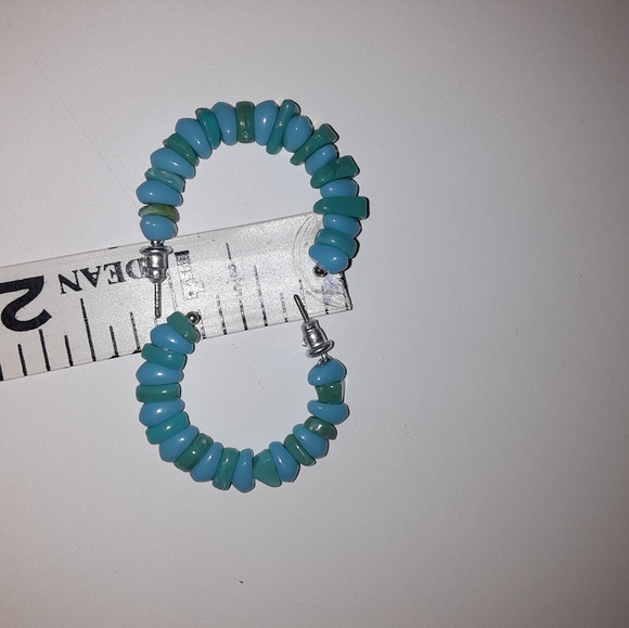 Avon Aqua Beads 1" Hoops $10 - Picture 2 of 9